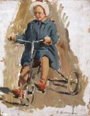 Teterin Viktor Kusmich 1922-1991,Girl on a bicycle,Sovcom RU 2008-11-25