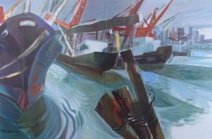 Tetrault Richard 1951,harbour scene,Maynards CA 2019-07-10