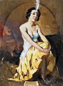 TEUCHERT Karoly 1886-1926,Art deco girl,Nagyhazi galeria HU 2017-12-05