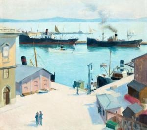 TEUCHERT Karoly 1886-1926,Harbour in France,1886,Kieselbach HU 2017-12-18