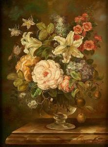 TEUNISSEN Petrus Johannes 1890-1958,Composition florale sur entablement,Horta BE 2020-10-12