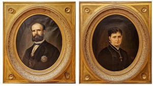 TEXIDOR Jose 1826-1892,Retrato de dama" y "Retrato de caballero,Bonanova ES 2023-10-04