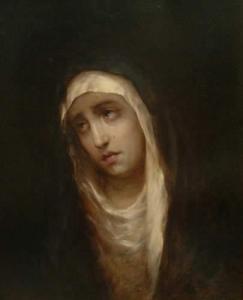 TEXIDOR Y TORRES M 1800-1800,Vierge en prière,1884,Cornette de Saint Cyr FR 2010-05-12