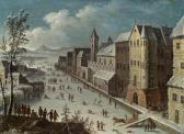 TEXTOR Franz Joseph,CITY WITH ICE SKATERS,1737,im Kinsky Auktionshaus AT 2023-06-20