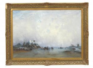 THÖRNE Alfred 1850-1916,Hus vid vatten,Uppsala Auction SE 2018-08-28