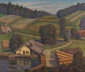 THÜMEN von Herbert Freiherr 1900-1900,Landscape with cottages,Bonhams GB 2008-01-25