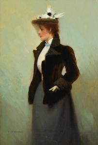 Thaddeus Henry Jones 1859-1929,A Lady of Fashion,Morgan O'Driscoll IE 2021-06-28