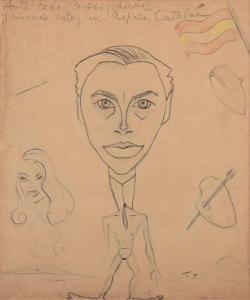 THAMAR Tilda 1921-1989,Caricature d'Alejito (Alejo Vidal Quadra's),1947,De Maigret FR 2023-07-07