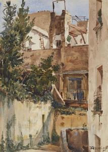 THAMM Gustav Adolf 1859-1925,View of a Neapolitan Courtyard,Lempertz DE 2018-03-14