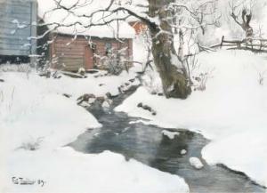 THAULOW Frits 1847-1906,Winter on the Isle of Stord,1889,Christie's GB 2004-04-22