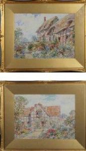 THAYER Francis 1873,COTTAGE GARDENS IN SUMMER,Anderson & Garland GB 2010-12-07