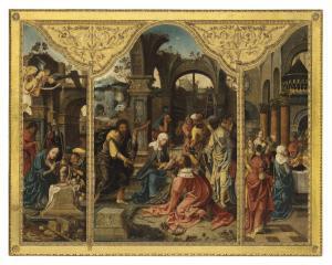 THE MASTER OF THE ANTWERP ADORATION 1505-1530,A triptych: the central panel: The Adorati,Christie's 2019-12-03