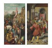 THE MASTER OF THE ANTWERP ADORATION 1505-1530,The wing of an altarpiece: The Meeting of ,Christie's 2012-12-05