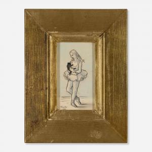 Thecla Julia 1896-1973,Ballerina with Cat,1941,Toomey & Co. Auctioneers US 2024-02-23