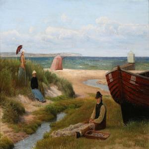 THEILGAARD Sophus 1845-1923,A fisherman preparing his nets,1889,Bruun Rasmussen DK 2015-10-12