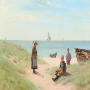 THEILGAARD Sophus 1845-1923,Children on the beach at Skagen,1923,Bruun Rasmussen DK 2014-08-18