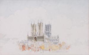 THEODORE Frank 1892-1972,View towards a Cathedral,1950,Burstow and Hewett GB 2016-08-24