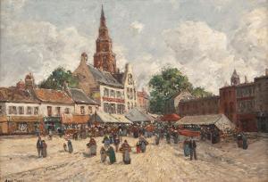 THERY Jean 1900-1900,Marktplatz von Bolsward (Holland),Hargesheimer Kunstauktionen DE 2012-03-09