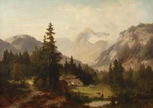 THESSEL Anton 1830-1873,Einsames Gehöft in den Alpen,1860,Mehlis DE 2017-11-18
