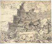 Theunissen Cornelis Anthonisz,The Fall of the Tower of Babel (Passavant 2,1547,Christie's 2008-12-02