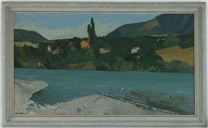 THEURILLAT Herbert Leon M. 1896-1987,Paysage de bord de lac,Piguet CH 2011-06-22