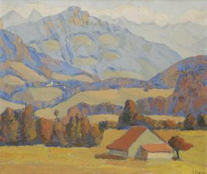 THEVOZ Gaston 1902-1948,Paysage de montagne,1932,Ader FR 2014-04-26