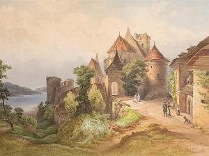 THIBEAUX Ludwig 1815-1871,Castle at a Lake,c.1850,Auctionata DE 2016-06-08