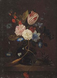THIELENS Gaspard 1630-1691,A tulip, a cornflower, roses, a carnation and othe,Christie's 2014-11-25