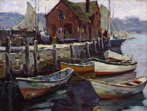 THIEME Anthony 1888-1954,Boats At Dock,Shannon's US 2004-10-21