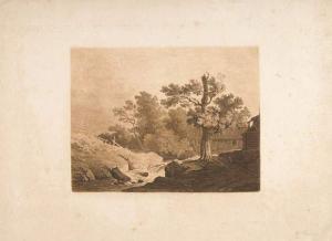 THIERRY Wilhelm Adam 1761-1823,Kleiner Wasserfall am Gehöft.,Karl & Faber DE 2007-11-30