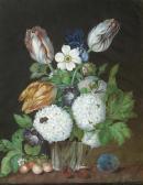 THIERS FERDINAND,Still life of flowers with tulips and fruits,1820,Galerie Koller 2013-09-16