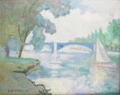 THIESSON Gaston 1882-1920,PAYSAGE FLUVIAL,1906,Pillon FR 2014-01-19