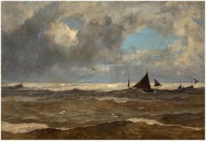THIOLLET Alexandre 1824-1895,Un gros temps dans la baie de la Somme,1879,Aguttes FR 2024-03-13