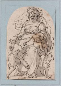 THIRY Leonard 1500-1550,Vierge à l'Enfant sur un trône avec,Artcurial | Briest - Poulain - F. Tajan 2022-11-09