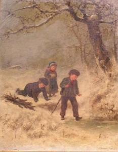 THOM James Crawford 1835-1898,WINTER WALK,1879,William Doyle US 2005-11-09