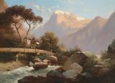 Thoma J 1860-1900,Grand mountain landscape with river and decorative,Palais Dorotheum AT 2014-03-11