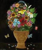 THOMAS Alain 1942,Bouquet aux trois papillons,Aguttes FR 2013-02-20