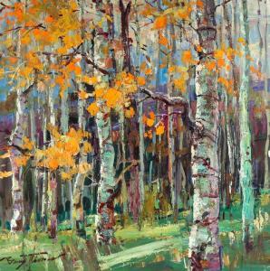 THOMAS Barry 1961,Birch Trees,Butterscotch Auction Gallery US 2018-11-04