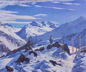THOMAS Francis Wynne 1907-1989,A couple taking in the view of a mount,Bellmans Fine Art Auctioneers 2022-05-10