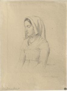 THOMAS Friedrich 1806-1879,Junge Frau mit Haube aus Ariccia,1836,Galerie Bassenge DE 2023-06-09