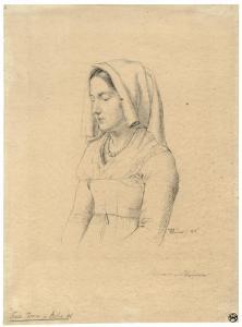 THOMAS Friedrich 1806-1879,Junges Mädchen mit Haube aus Ariccia,1836,Galerie Bassenge DE 2012-11-29