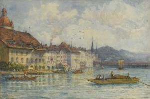 THOMAS HALE SANDERS 1880-1906,A View of Lucerne, Switzerland,1886,Cheffins GB 2021-03-11