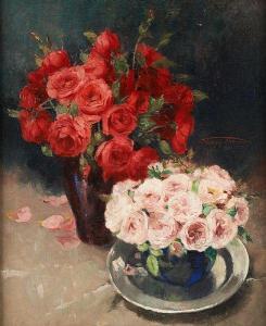 THOMAS Henri Joseph 1878-1972,Roses rouges et roses,Horta BE 2018-01-22