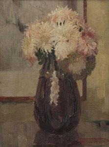 THOMAS Henri Joseph 1878-1972,Still life with chrysantemums in a jug,Bernaerts BE 2016-10-25