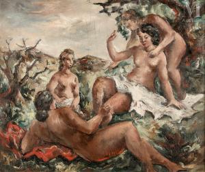 THOMAS Jean François 1898-1939,Nus déjeunant sur l'herbe,Millon & Associés FR 2023-02-03