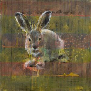 THOMAS Les 1962,Animal Painting #130 (Arctic Hare),2000,Heffel CA 2022-01-27