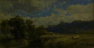 THOMAS Paul Payne,River Landscape with sheep on the ban,1972,Simon Chorley Art & Antiques 2011-01-27