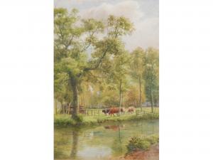 THOMAS Paul Payne,Rural scene with cattle beside a river,1912,Capes Dunn GB 2014-03-25