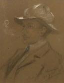 thomas percy e.f,Head and Shoulders Portrait of a Gent Smoking a Cigarette,1907,Keys GB 2009-04-03