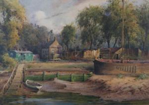 THOMAS William Barton 1877-1947,Boatyard and house,Morphets GB 2021-09-09